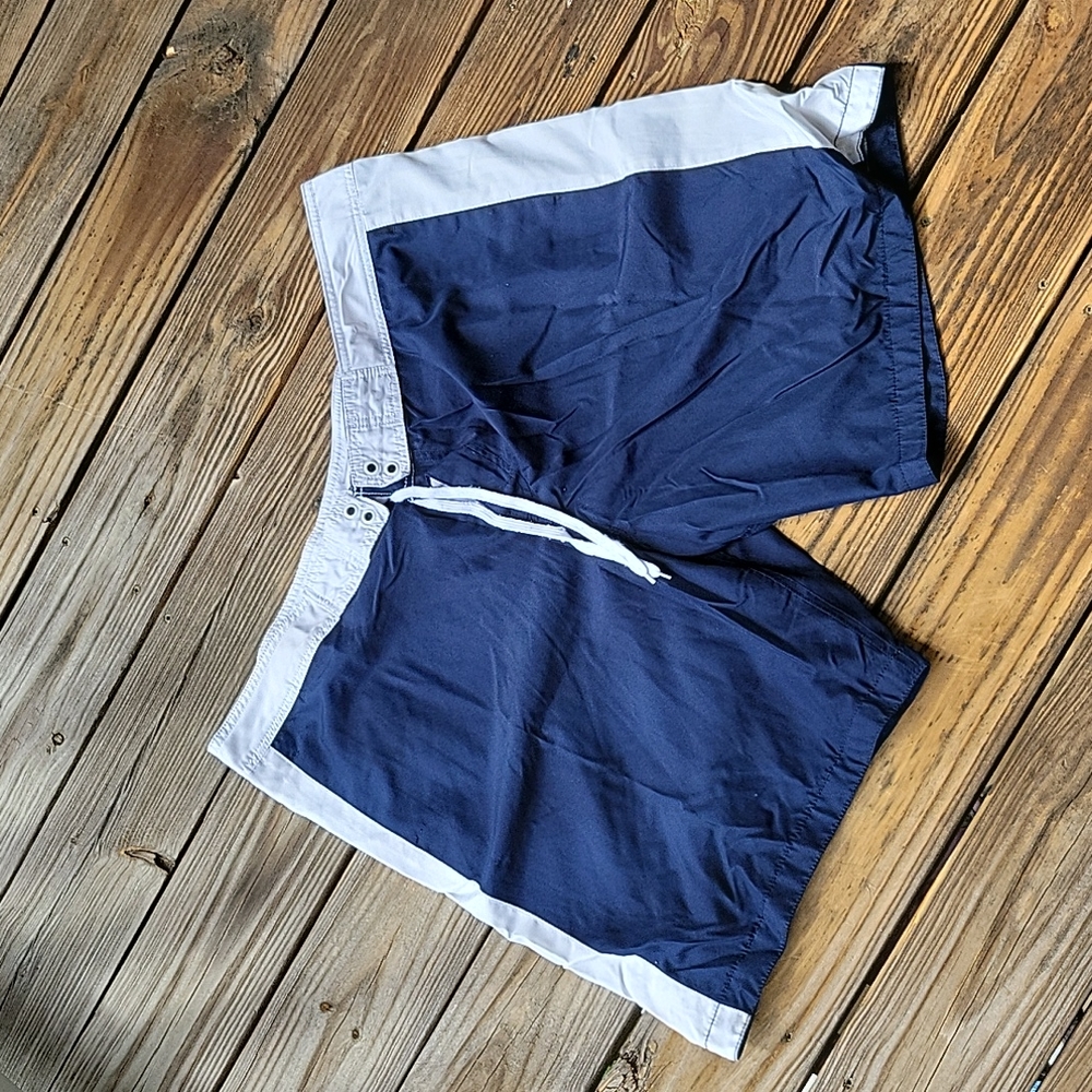 Navy swim trunks